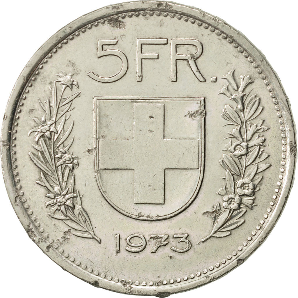 Münze, Schweiz, 5 Francs, 1973, Bern, SS+, Copper-nickel, KM:40a.1