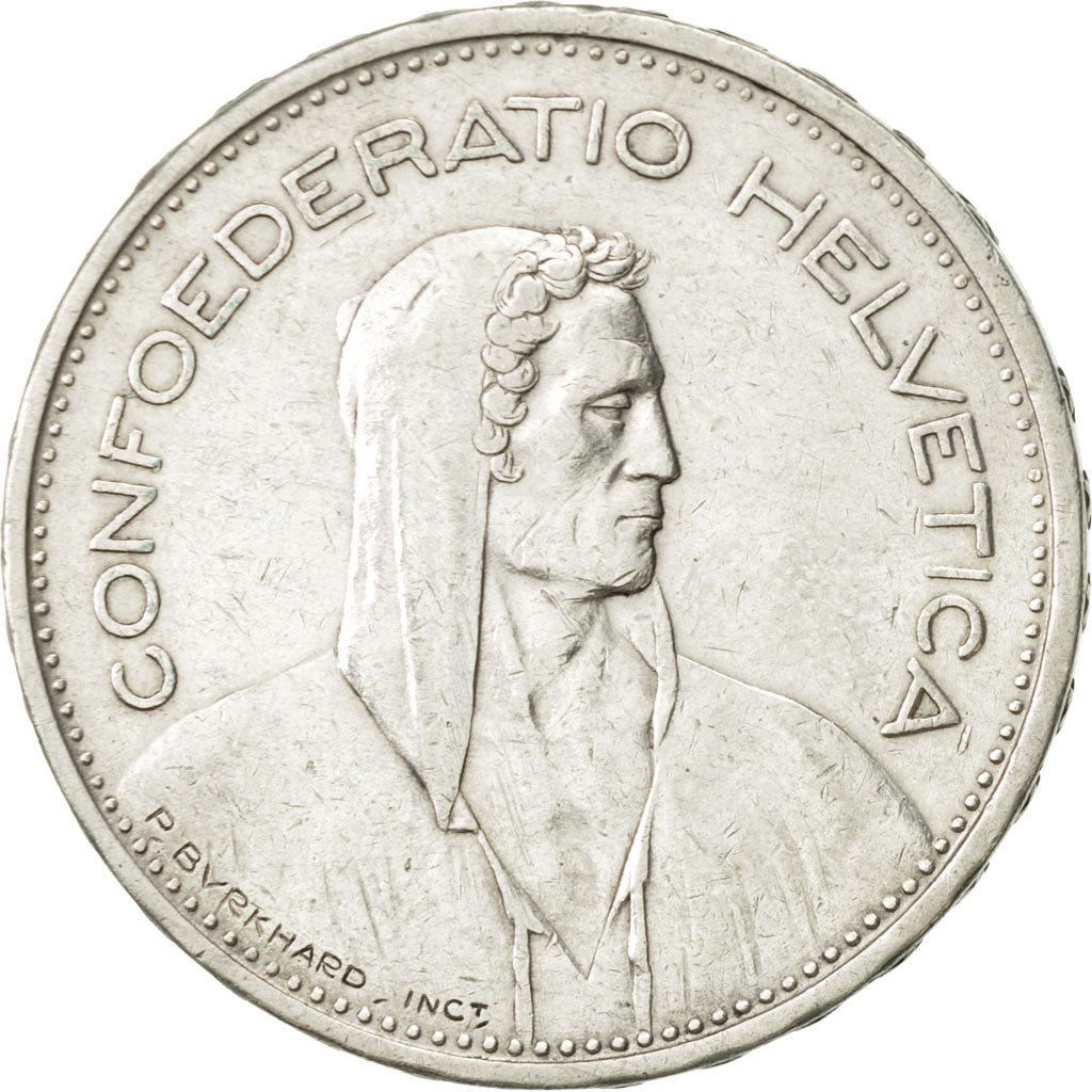 Coin, Switzerland, 5 Francs, 1935, Bern, AU(50-53), Silver, KM:40