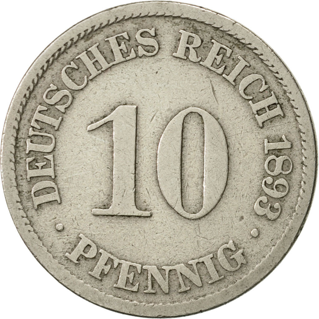Moneta, GERMANIA - IMPERO, Wilhelm II, 10 Pfennig, 1893, Berlin, MB