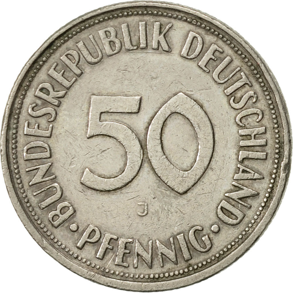 Coin, GERMANY - FEDERAL REPUBLIC, 50 Pfennig, 1968, Hambourg, AU(55-58)
