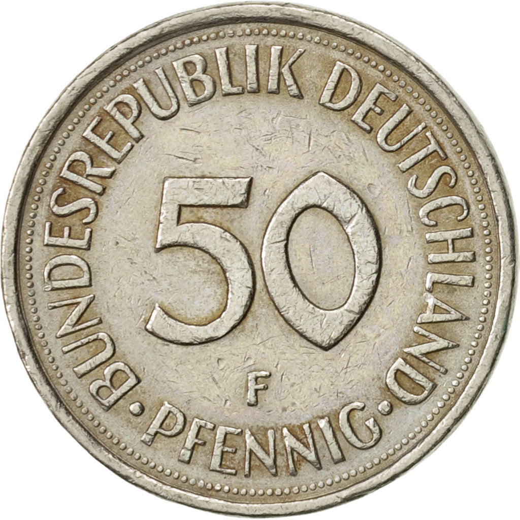 Munten, Federale Duitse Republiek, 50 Pfennig, 1975, Stuttgart, PR