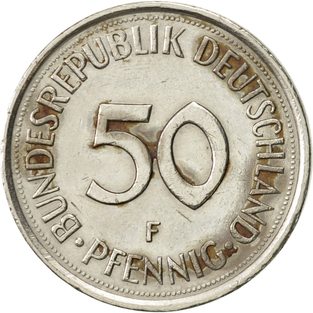 Coin, GERMANY - FEDERAL REPUBLIC, 50 Pfennig, 1977, Stuttgart, AU(50-53)