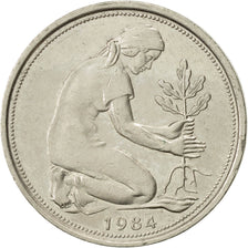 Coin, GERMANY - FEDERAL REPUBLIC, 50 Pfennig, 1984, Munich, AU(55-58)