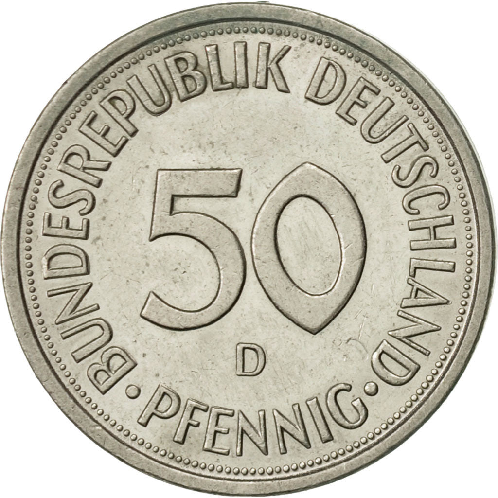 Coin, GERMANY - FEDERAL REPUBLIC, 50 Pfennig, 1982, Munich, AU(55-58)