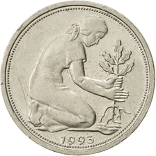 GERMANY - FEDERAL REPUBLIC, 50 Pfennig, 1993, Berlin, AU(55-58), Copper-nickel