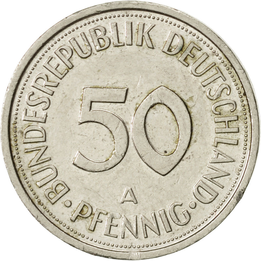 GERMANY - FEDERAL REPUBLIC, 50 Pfennig, 1993, Berlin, AU(55-58), Copper-nickel
