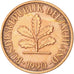 Moneta, Niemcy - RFN, 2 Pfennig, 1990, Karlsruhe, AU(55-58), Miedź platerowana