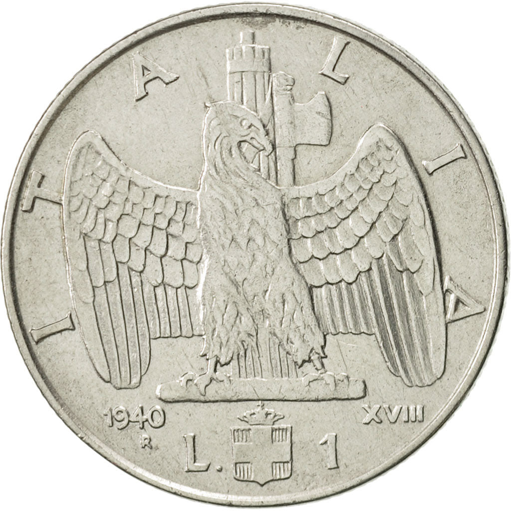Coin, Italy, Vittorio Emanuele III, Lira, 1940, Rome, AU(55-58), Stainless