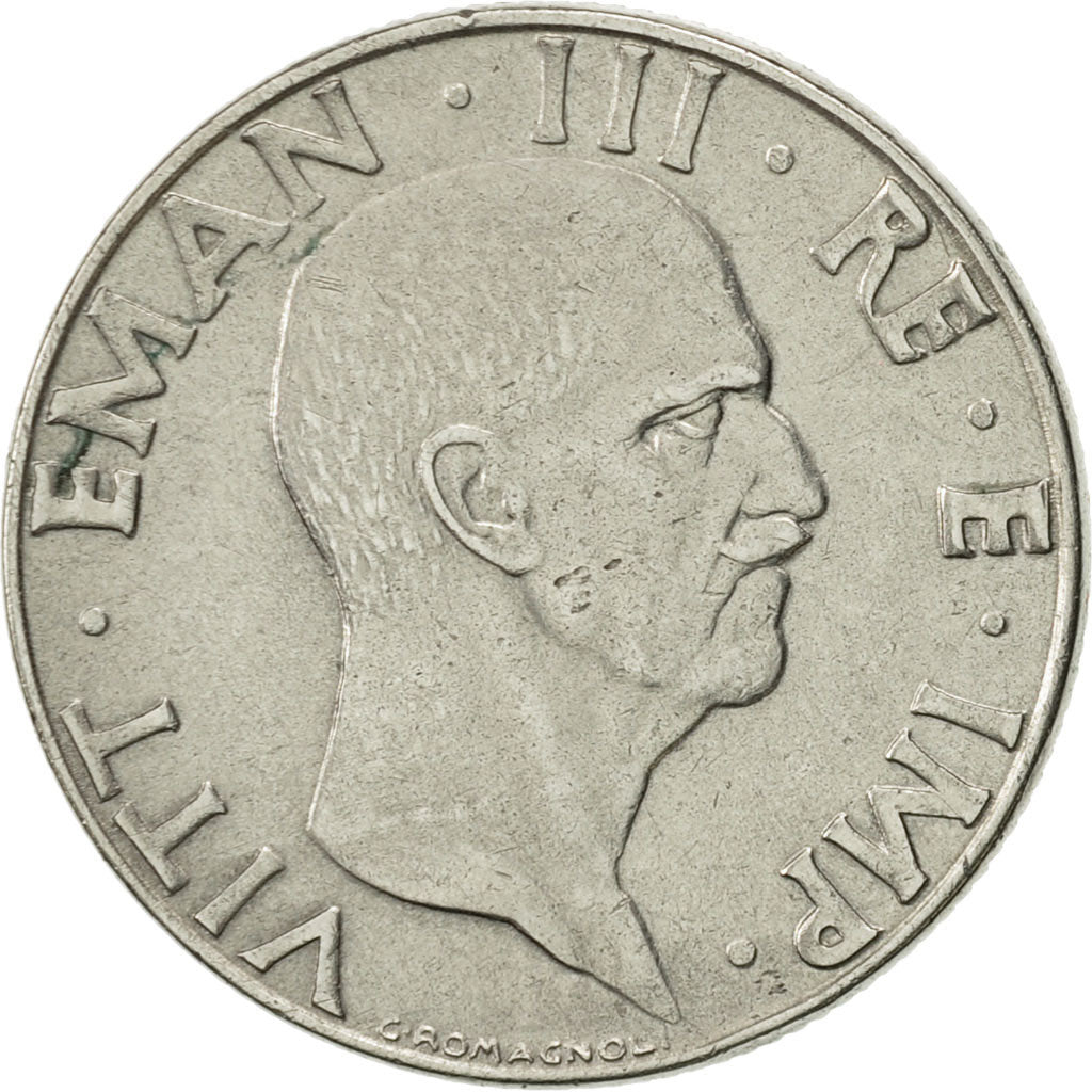 Italy, Vittorio Emanuele III, 50 Centesimi, 1939, Rome, AU(55-58), Stainless