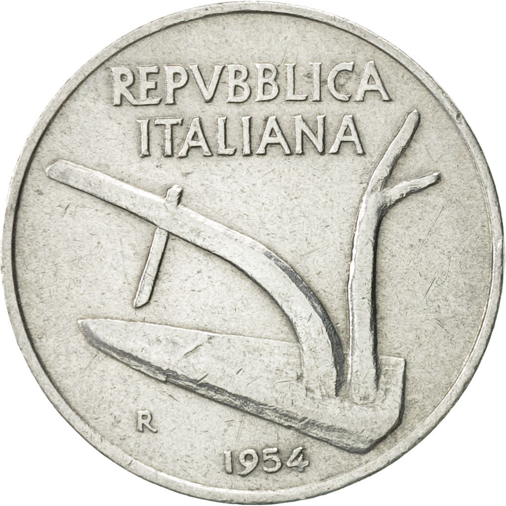 Moneta, Italia, 10 Lire, 1954, Rome, SPL-, Alluminio, KM:93