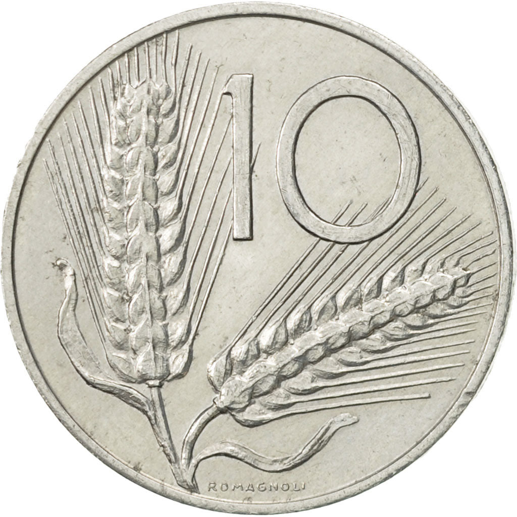 Moneta, Italia, 10 Lire, 1974, Rome, SPL-, Alluminio, KM:93