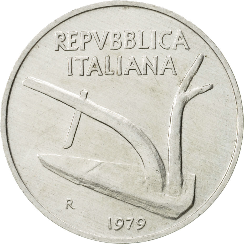 Munten, Italië, 10 Lire, 1979, Rome, PR, Aluminium, KM:93