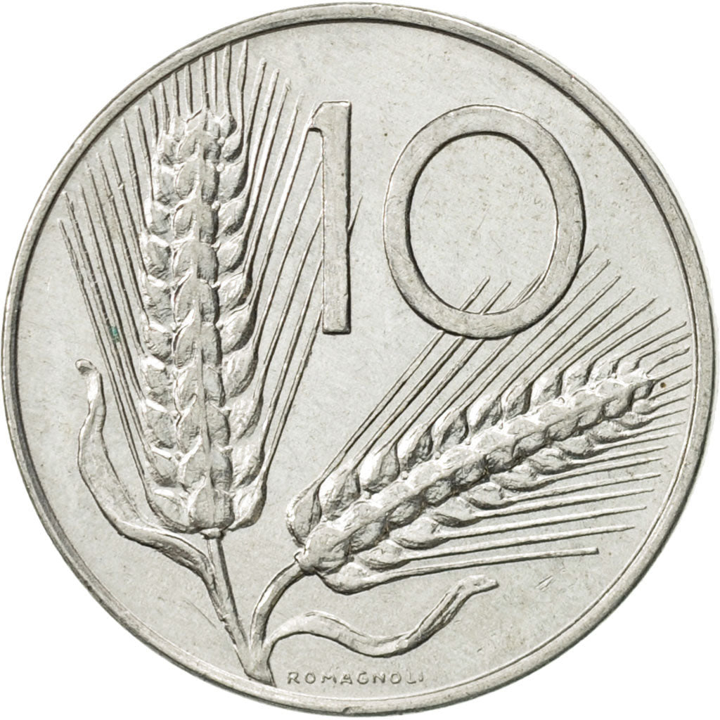 Moneta, Italia, 10 Lire, 1975, Rome, SPL-, Alluminio, KM:93