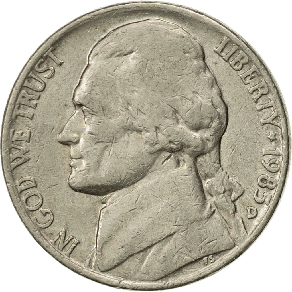 Moneta, Stati Uniti, Jefferson Nickel, 5 Cents, 1985, U.S. Mint, Denver, BB