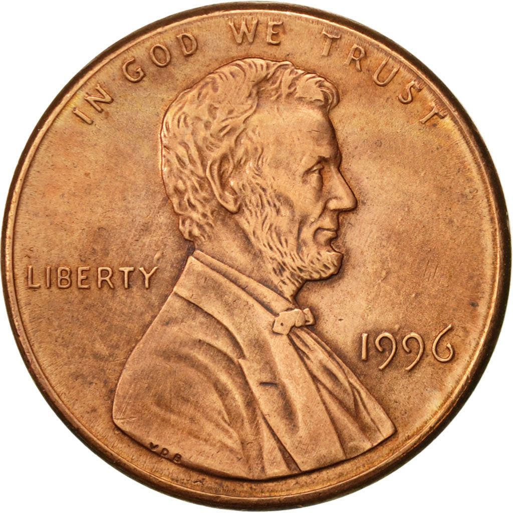 Coin, United States, Lincoln Cent, Cent, 1996, U.S. Mint, Philadelphia