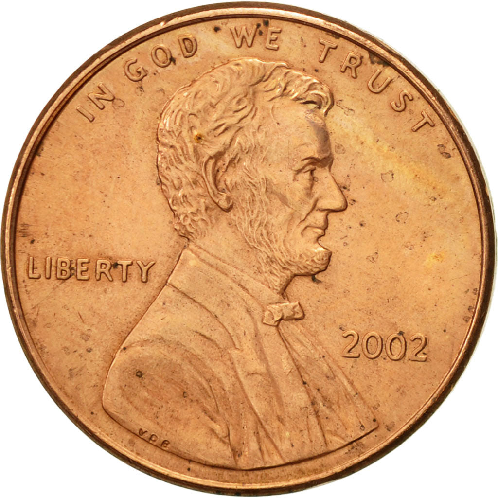 Coin, United States, Lincoln Cent, Cent, 2002, U.S. Mint, Philadelphia