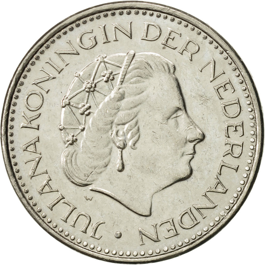 Coin, Netherlands, Juliana, Gulden, 1977, AU(55-58), Nickel, KM:184a