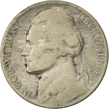 Monnaie, États-Unis, Jefferson Nickel, 5 Cents, 1944, U.S. Mint, Philadelphie