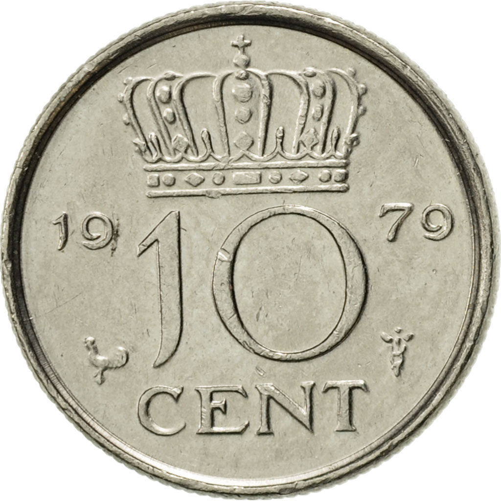 Münze, Niederlande, Juliana, 10 Cents, 1979, VZ+, Nickel, KM:182