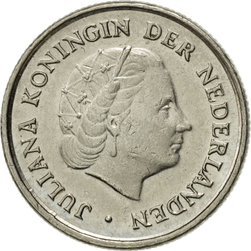 Coin, Netherlands, Juliana, 10 Cents, 1977, MS(60-62), Nickel, KM:182