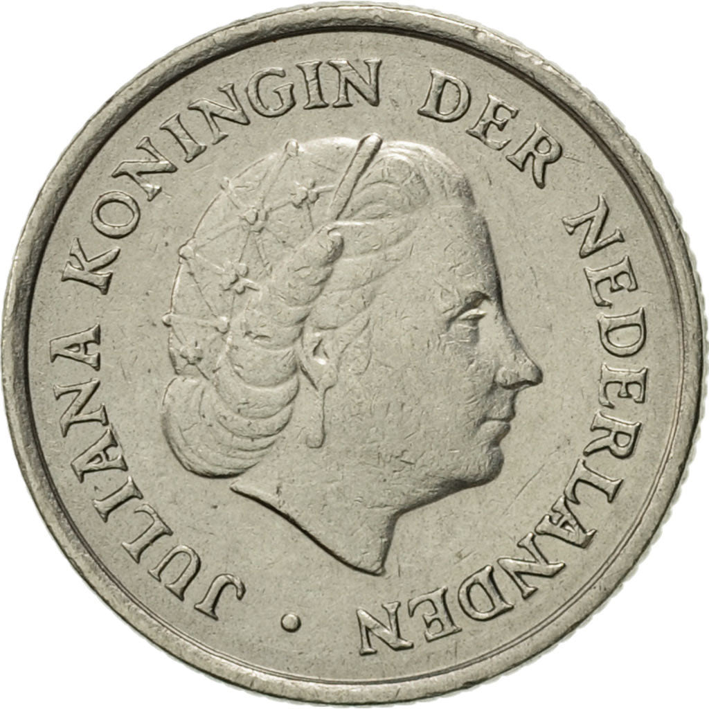 Coin, Netherlands, Juliana, 10 Cents, 1970, MS(60-62), Nickel, KM:182