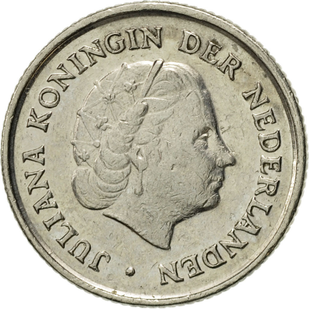 Coin, Netherlands, Juliana, 10 Cents, 1973, MS(60-62), Nickel, KM:182