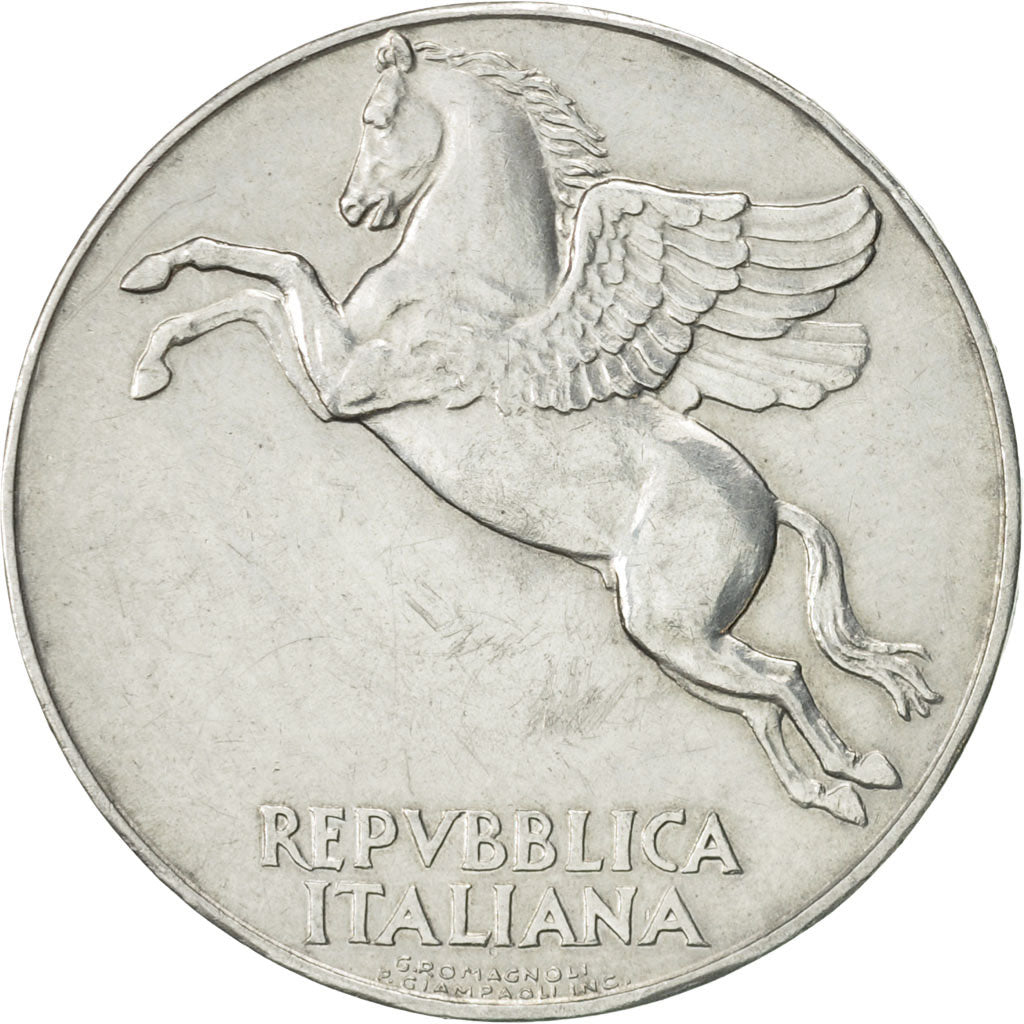 Italy, 10 Lire, 1950, Rome, AU(55-58), Aluminum, KM:90