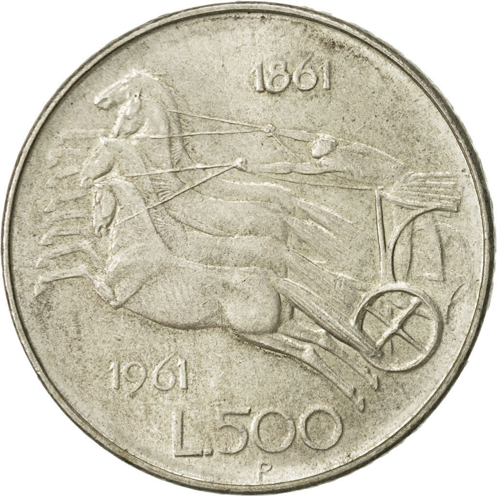 Coin, Italy, 500 Lire, 1961, Rome, EF(40-45), Silver, KM:99