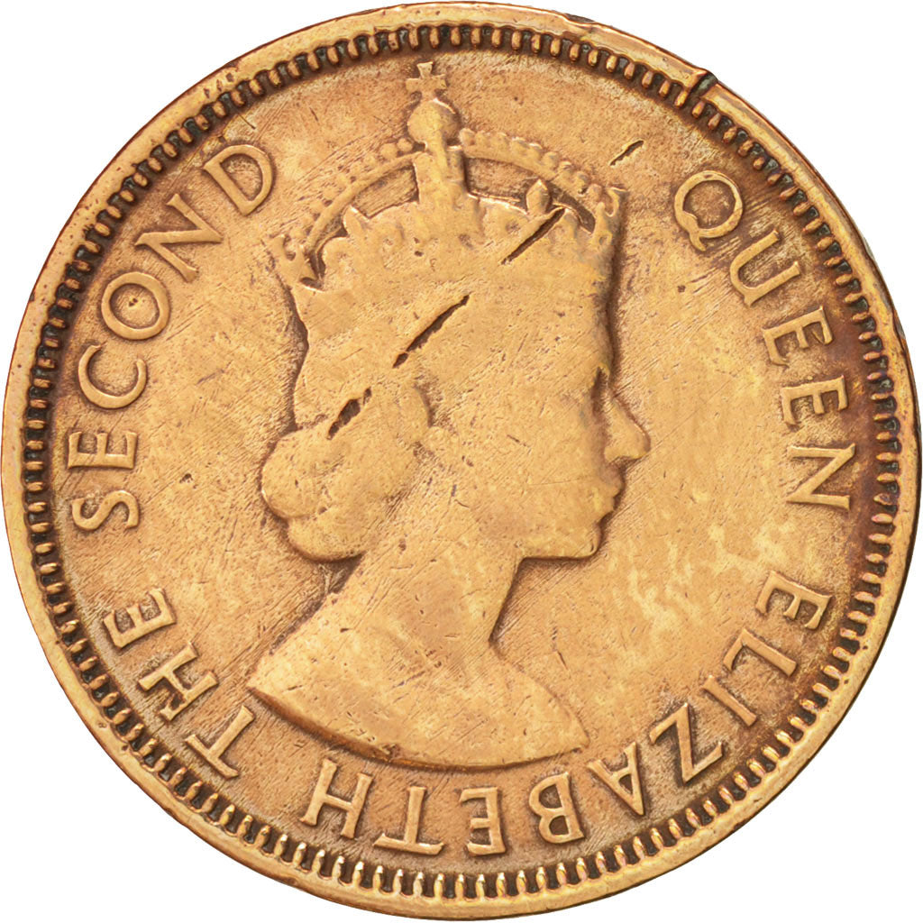 Mauritius, Elizabeth II, 2 Cents, 1953, KM:32
