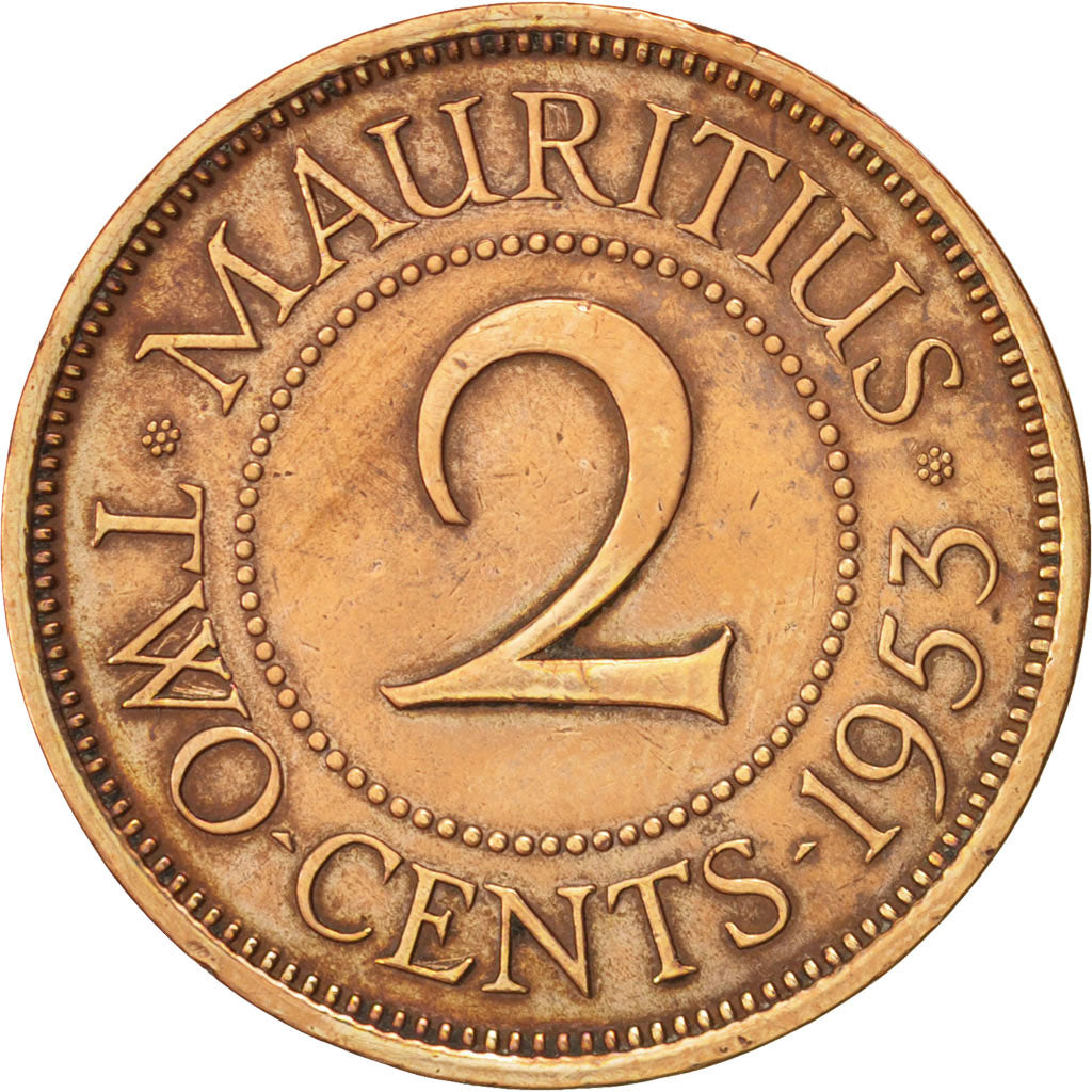 Mauritius, Elizabeth II, 2 Cents, 1953, KM:32