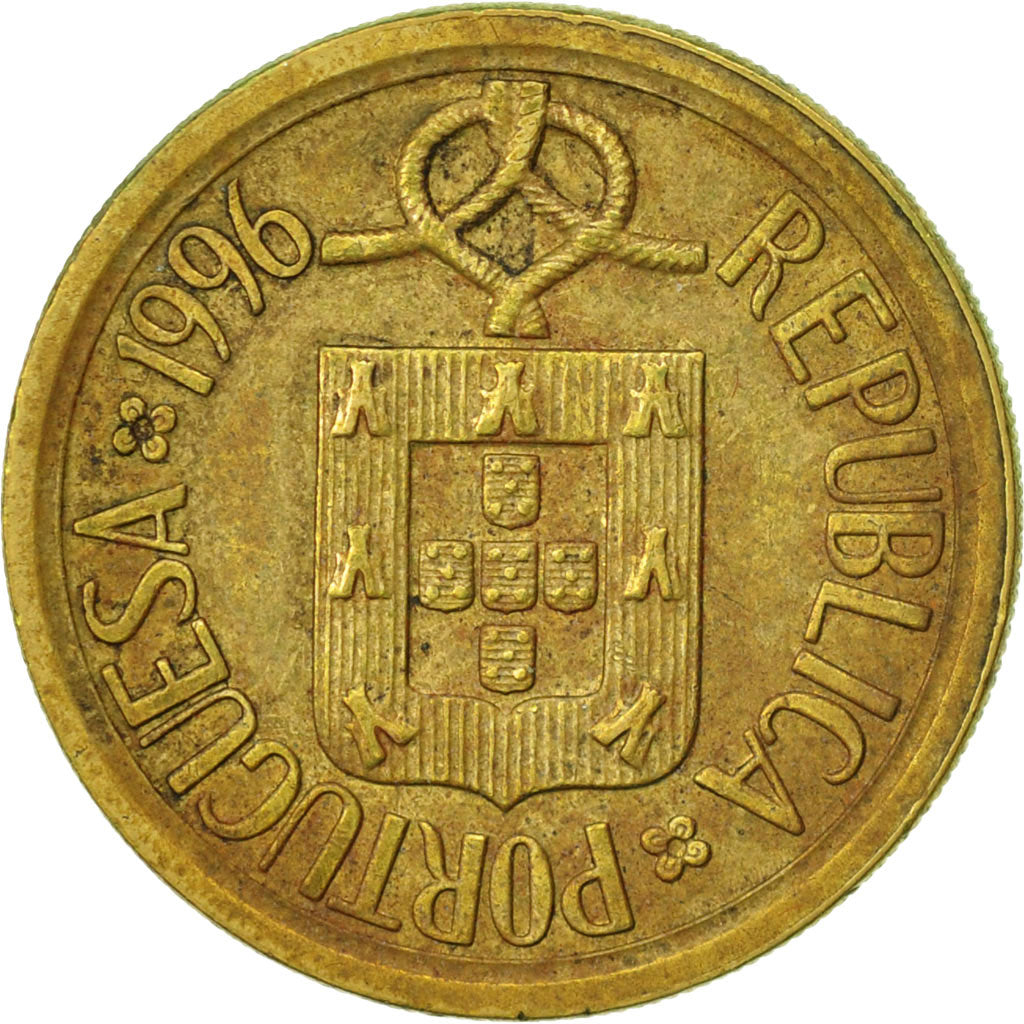 Coin, Portugal, 10 Escudos, 1996, EF(40-45), Nickel-brass, KM:633