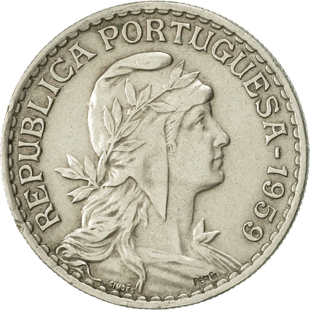 Coin, Portugal, Escudo, 1959, AU(55-58), Copper-nickel, KM:578