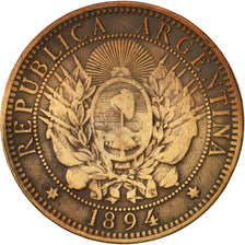Argentina, 2 Centavos, 1894, EF(40-45), Bronze, KM:33