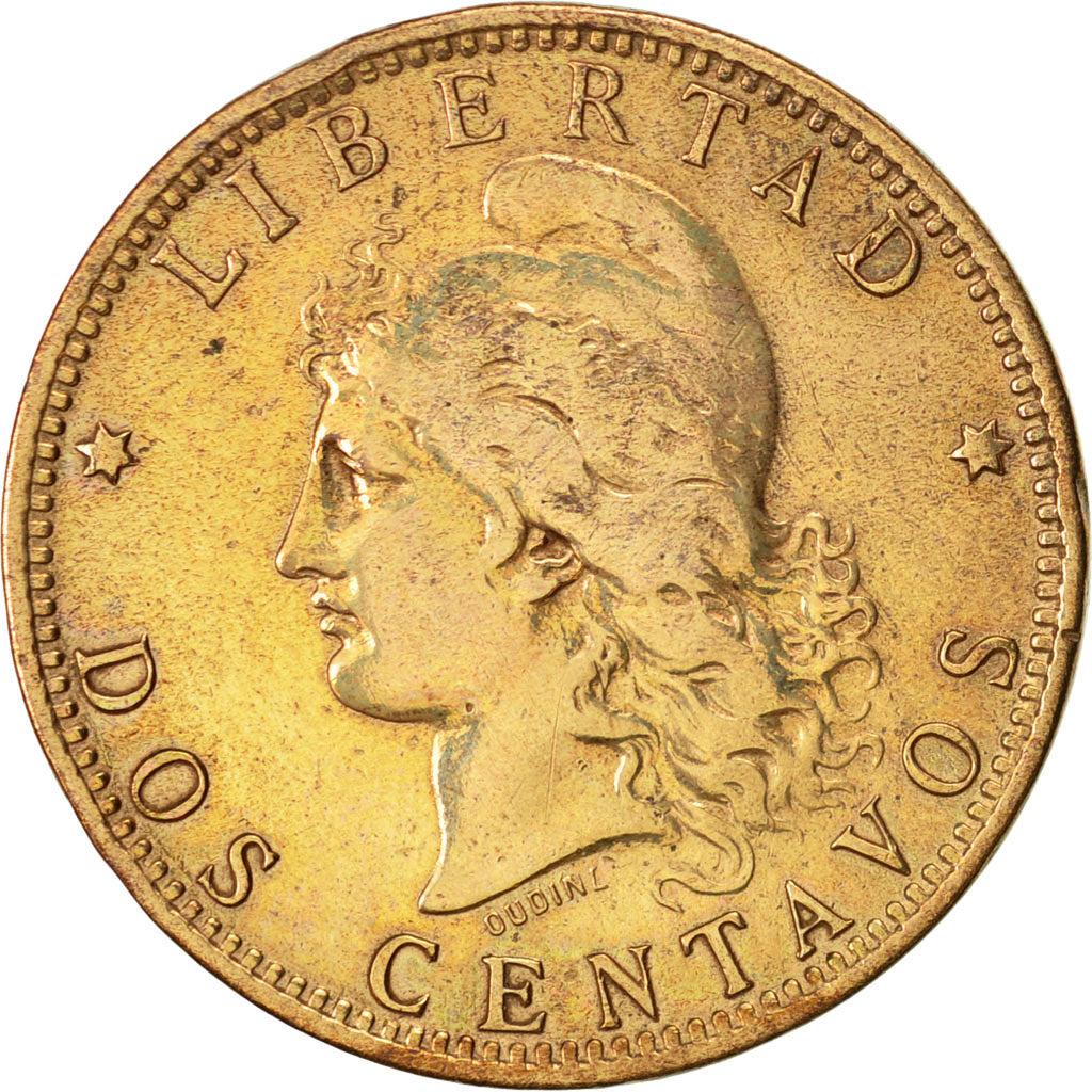 Coin, Argentina, 2 Centavos, 1890, EF(40-45), Bronze, KM:33