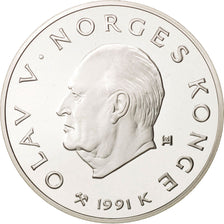 Coin, Norway, Olav V, 100 Kroner, 1991, MS(65-70), Silver, KM:434