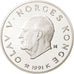 Moneda, Noruega, Olav V, 100 Kroner, 1991, FDC, Plata, KM:434