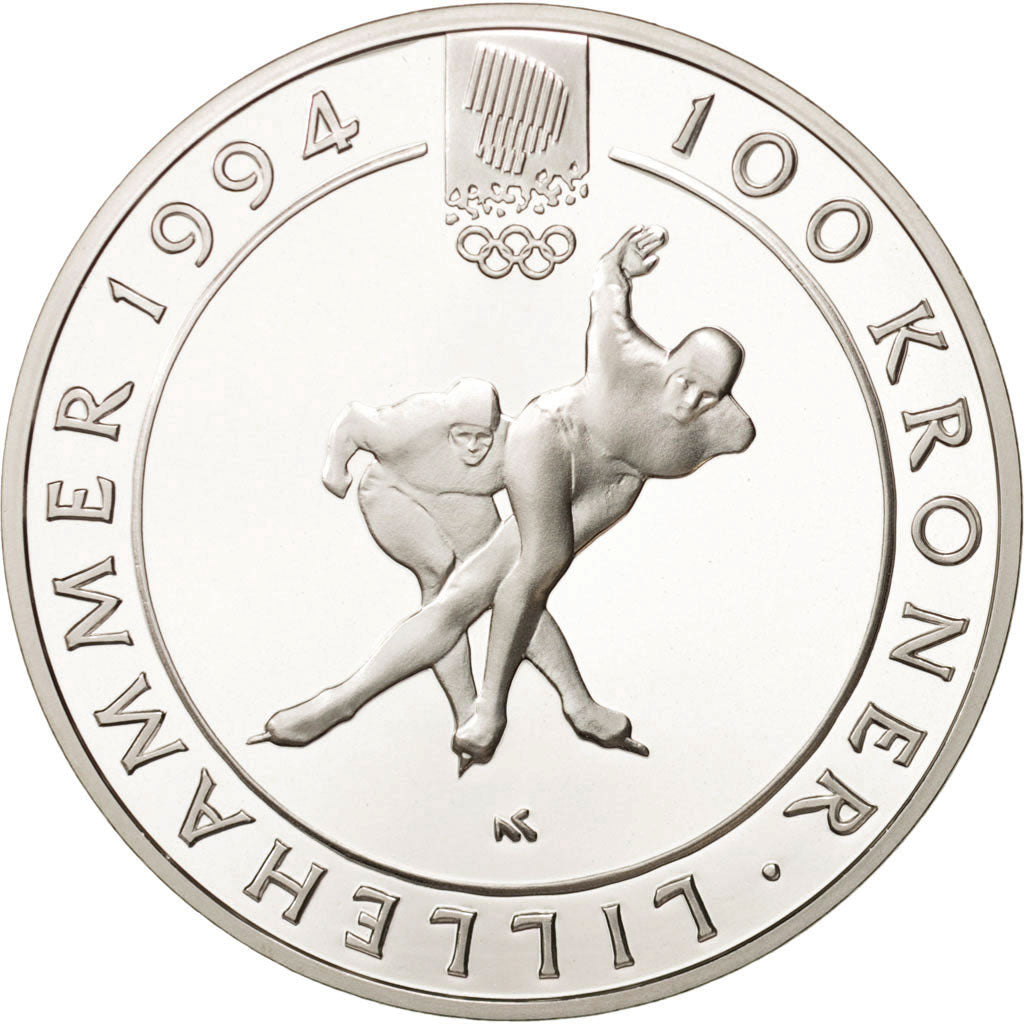 Coin, Norway, Olav V, 100 Kroner, 1991, MS(65-70), Silver, KM:434