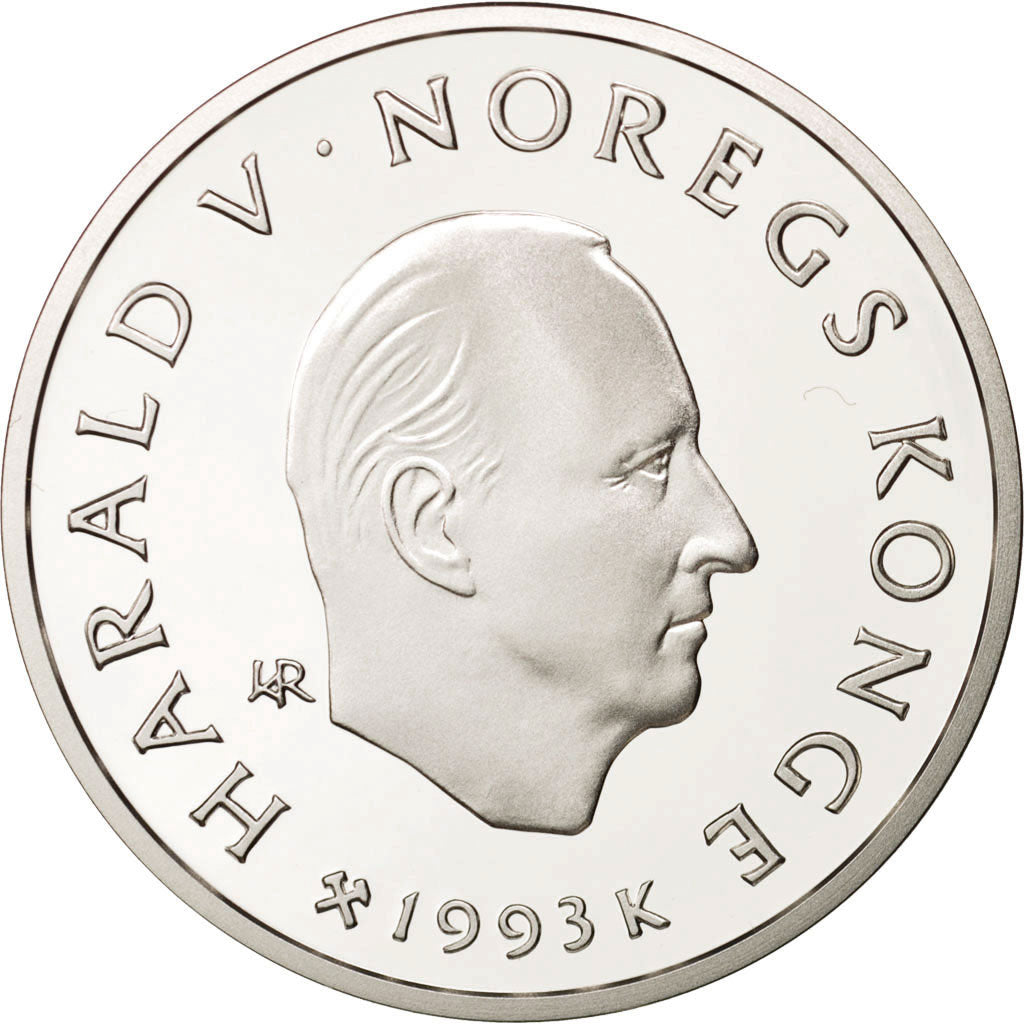 Coin, Norway, Harald V, 100 Kroner, 1993, MS(65-70), Silver, KM:450