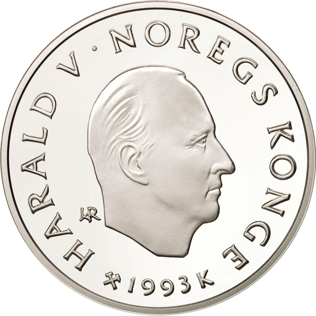 Coin, Norway, Harald V, 100 Kroner, 1993, MS(65-70), Silver, KM:449