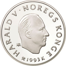 Moneta, Norwegia, Harald V, 100 Kroner, 1993, MS(65-70), Srebro, KM:449