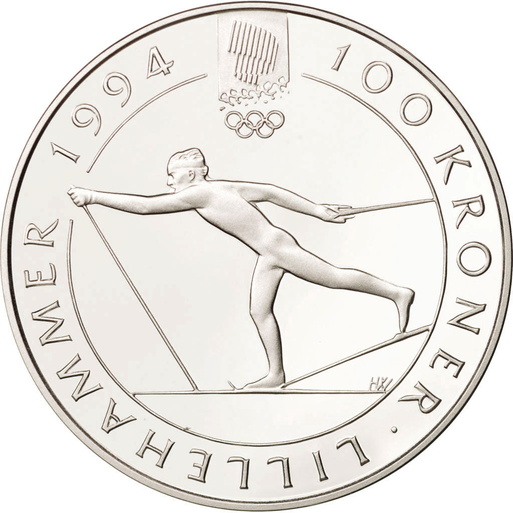 Coin, Norway, Olav V, 100 Kroner, 1991, MS(65-70), Silver, KM:433