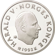 Norway, Harald V, 100 Kroner, 1992, MS(65-70), Silver, KM:441