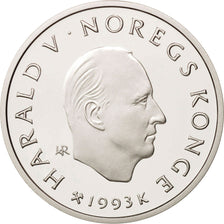 Norway, Harald V, 50 Kroner, 1993, MS(65-70), Silver, KM:448