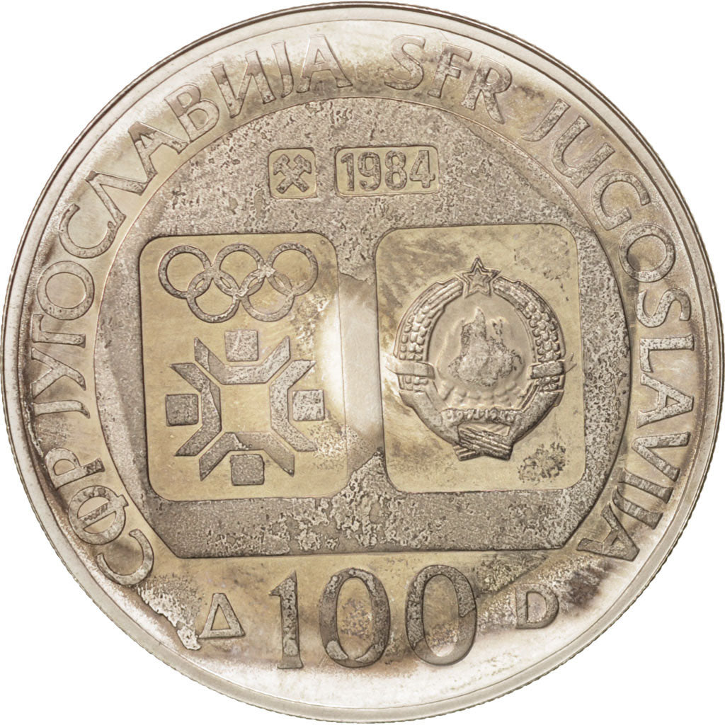 Yugoslavia, 100 Dinara, 1984, MS(60-62), Silver, KM:105