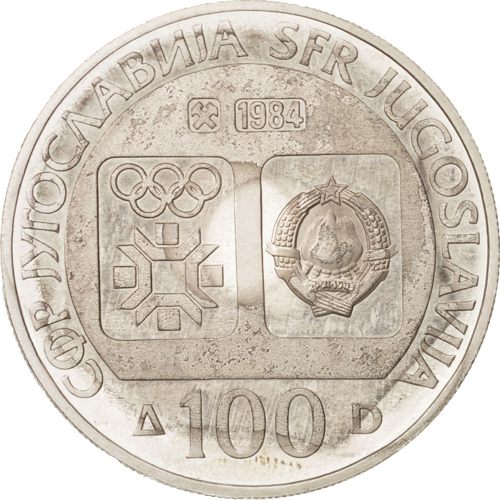 Yugoslavia, 100 Dinara, 1984, MS(60-62), Silver, KM:106