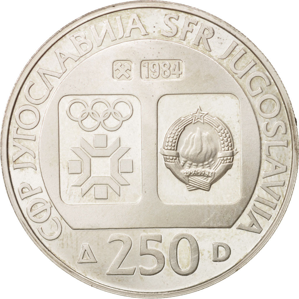 Yugoslavia, 250 Dinara, 1984, MS(60-62), Silver, KM:107