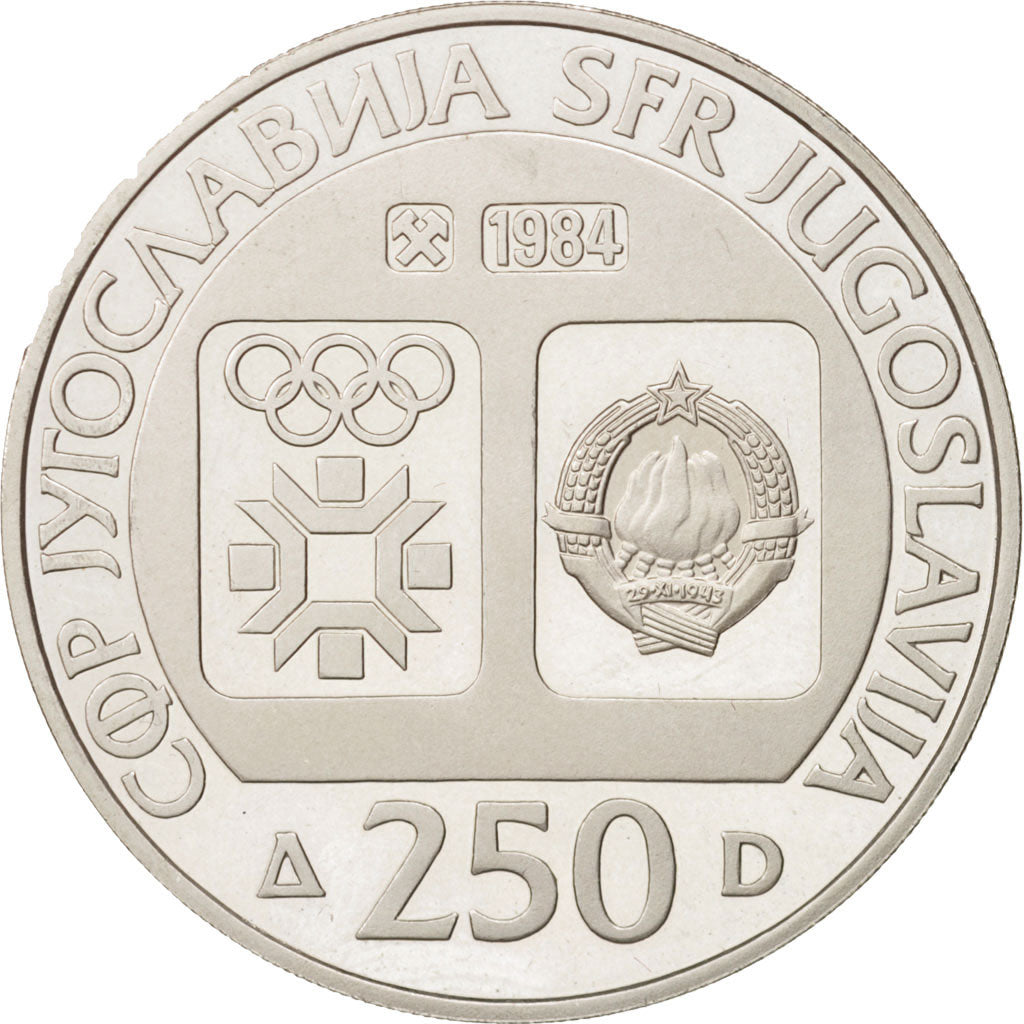 Yugoslavia, 250 Dinara, 1984, MS(60-62), Silver, KM:108
