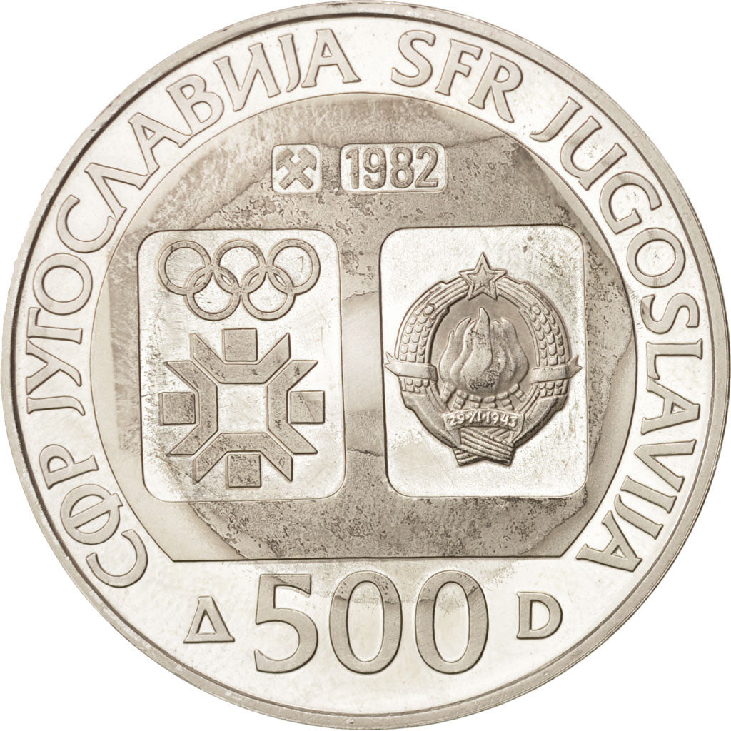 Yugoslavia, 500 Dinara, 1982, MS(60-62), Silver, KM:92