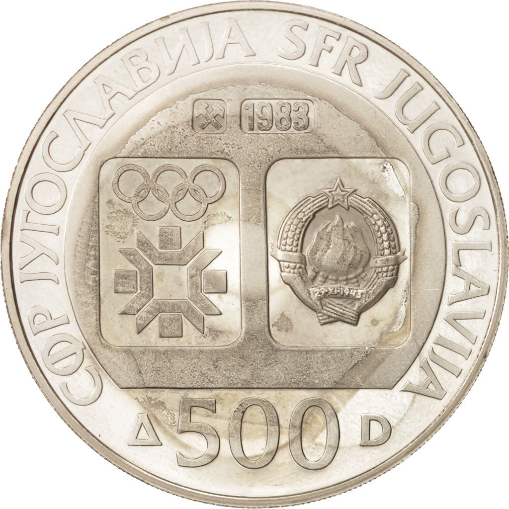Coin, Yugoslavia, 500 Dinara, 1983, MS(60-62), Silver, KM:102