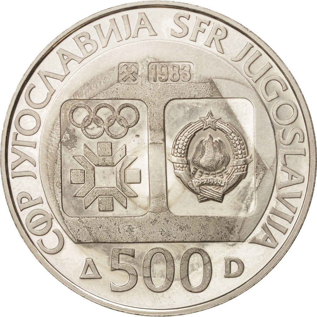 Coin, Yugoslavia, 500 Dinara, 1983, MS(60-62), Silver, KM:103